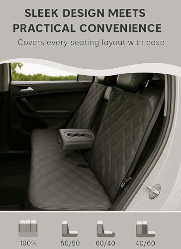 fidozen Waterproof Dog Car Seat Cover for Back Seat, Split Car Seat Covers for Dogs, Pet Backseat Cover for Dogs in Car, Nonslip Car Seat Protector, Seat Covers for Cars SUV Truck,seat Belt