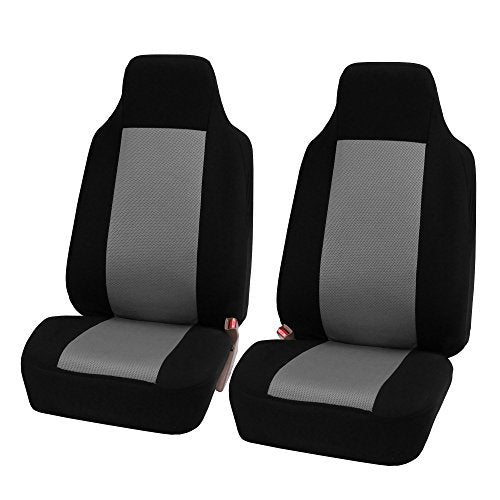 FH Group 3D Air Mesh Car Seat Covers Front Set – Universal Fit Automotive Seat Protectors, Washable Low Back Bucket Seat Covers for SUV, Sedan, Car Accessories, Gray/Black - color: Gray, size: Front Set