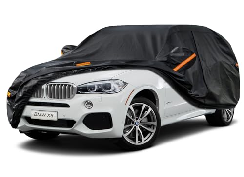 Kayme 7 Layers SUV Car Cover Custom Fit for BMW X5 (2007-2025) Waterproof All Weather for Automobiles, Outdoor Full Cover Rain Sun UV Protection.Black - color: PE-Black, size: Custom Fit BMW X5