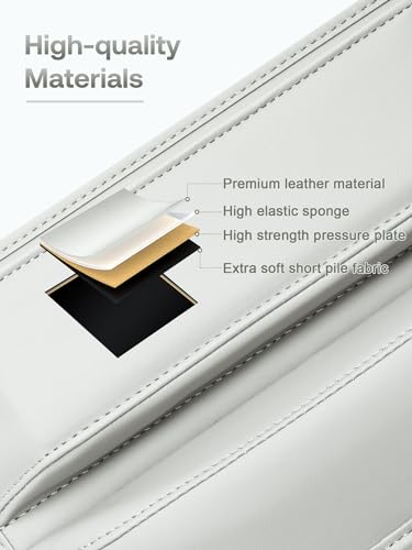 Premium Leather Car Seat Gap Filler Organizer (0.2”-1.2" Gaps), Clever Gifts for Car SUV Truck Owners (Beige, 1 Pack) - color: 05 Beige, 1 Pack