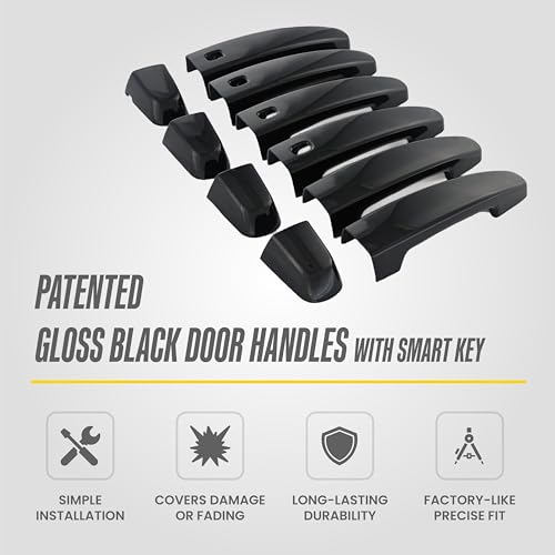 Trim Illusion Chrome Delete Gloss Black Door Handle Covers for Chevrolet-(13-20 Impala, 16-25 Malibu, 18-24 Equinox, 18-23 Traverse, 19-26 Blazer), GMC-(17-23 Acadia, 18-24 Terrain) | US Patented
