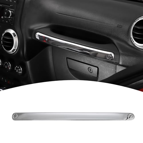for Jeep JK Passenger Handle Trim Cover for Jeep Wrangler JK JKU 2011-2017 Chrome Interior Accessories 1pc - color: Silver