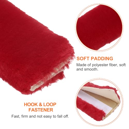HARFINGTON 2pcs Car Seat Belt Pad Soft Fiber Seatbelt Shoulder Strap Covers Comfortable Driving Cushion Universal Car Accessories for Car, Crimson - color: Crimson