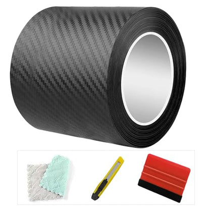 Carbon Fiber Vinyl Wrap for Cars Door Protector Edge Guards 0.6mm Thick 33ft Length Multi Width Options Universal Fit Hood Trunk Dashboard Motorcycle More (4In x 33Ft Plus) - size: 4In x 33Ft (0.6mm)
