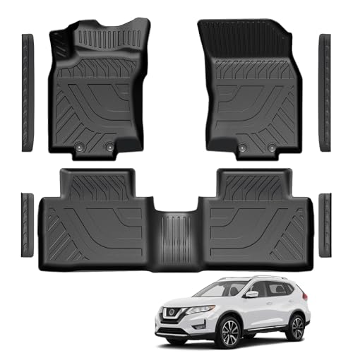 Floor Mats Fit for Nissan Rogue 2014-2020 (NOT for Sport/Select/Hybird/7-Seat), TPE All Weather Durable 1st and 2nd Row Floor Liners Door Sill Guards for Nissan Rogue Accessories - size: 2014-2020 | For Nissan Rogue