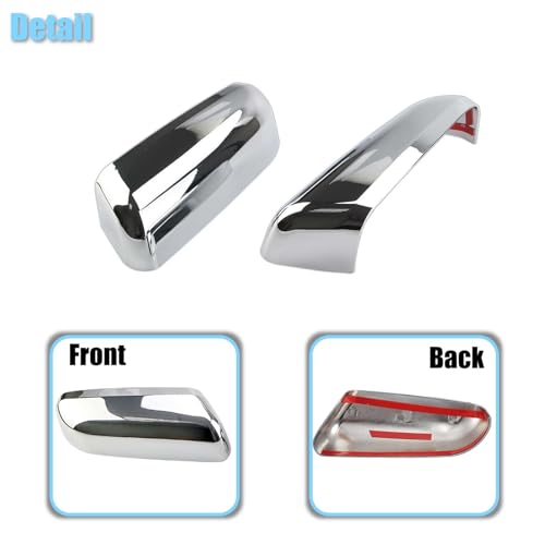 AUCERAMIC Chrome Plated Mirror Covers Caps Compatible with 2009-2014 Ford F150 2 Door 4 Door Side View Mirror Back Cover Cap Overlay - style: 2009-2014 F-150 Mirror Cover