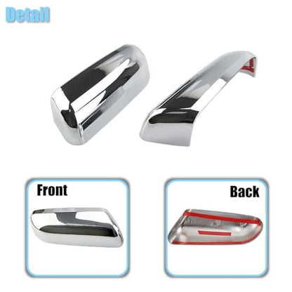 AUCERAMIC Chrome Plated Mirror Covers Caps Compatible with 2009-2014 Ford F150 2 Door 4 Door Side View Mirror Back Cover Cap Overlay - style: 2009-2014 F-150 Mirror Cover