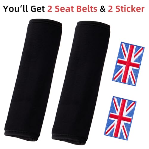 2 Pack Soft Seat Belt Cover Pad - Comfortable Seatbelt Covers for All Cars and All Ages - Seat Belt Extender Shoulder Pad - Seatbelt Cushion for Backpack - size: UK Flag