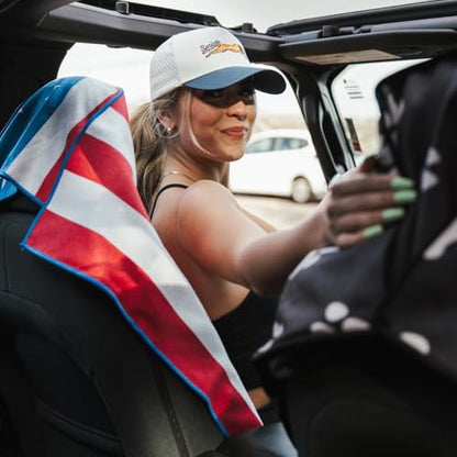Sprints Athletic Running Towel, Full-Sized, Car Seat Cover - Performance Microfiber (American Flag) - color: American Flag