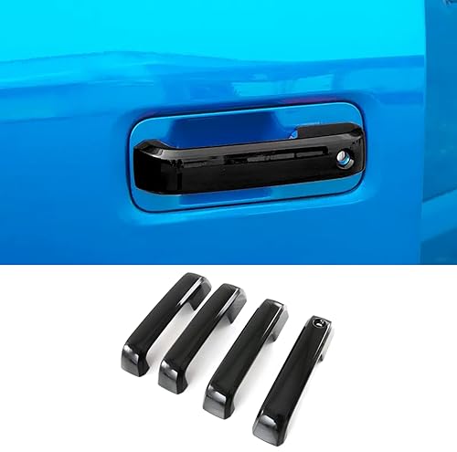 Car Accessories Exterior Door Handle Decor Cover Trim Without Smart Keyhole Glossy Black Fit for 2015-2020 Ford F150 2017-2020 Ford F250HD/F350HD ABS 4 PCS - color: Glossy Black, size: Without Smart Keyhole