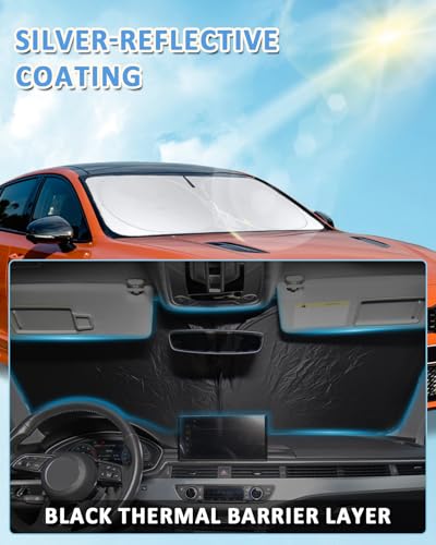 Sun Shade for XT4 Windshield Sunshade Custom Fit Cadillac XT4 2019-2024 2025 Foldable Front Window Cover UV Bloker Sun Visor Sunscreen Protector Keep Car Cool - size: Fit Cadillac XT4 19-26