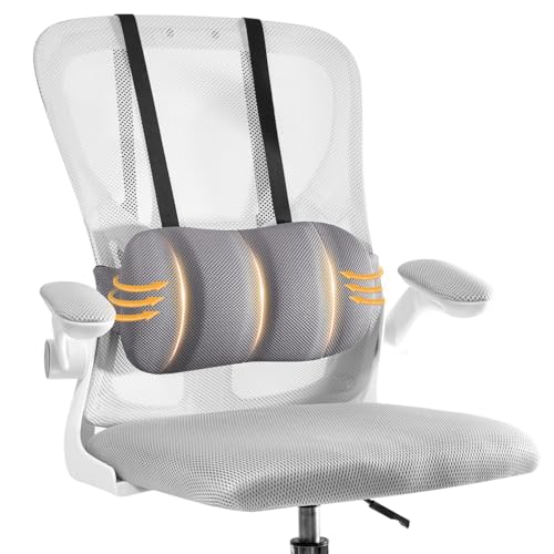 Lumbar Support Pillow for Car,Back Support for Car Seat Cushion,Adjustable Straps Securely Fixed Car Lumbar Support Pillow for Office Chair (Gray for Office Chair) - color: Gray for Office Chair