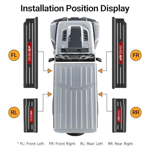 Upgraded Door Sill Guards Compatible with Jeep Wrangler JL JLU 2018-2025 2026 & Gladiator JT 2020-2025 2026 Accessories Stainless Steel Door Entry Guard (4-Door Brushed Black) - size: 4-Door Brushed Black