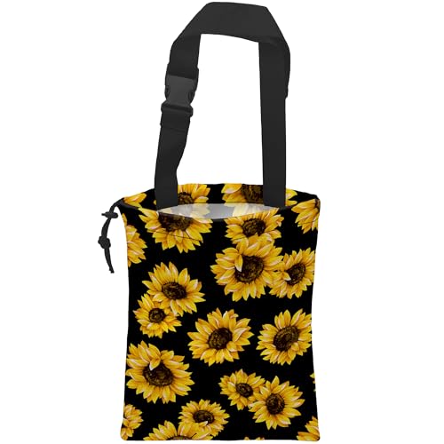 Car Trash Bag Sunflower Car Garbage Bag Hanging Car Trash Can for Back Seat with Drawstring - color: Sunflower