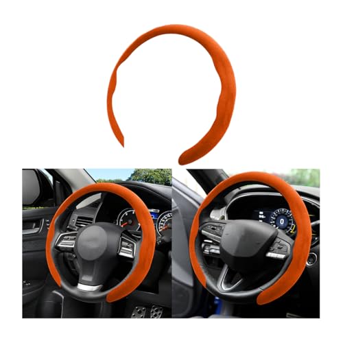 Car Steering Wheel Cover, Comfortable Non-Slip Vehicle Steering Wheel Guard, Scratch-Resistant Automotive Interior Decoration Accessories, Universal for Automobile RV Truck (Orange) - color: Orange
