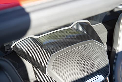 Replacement For 2020-Present Corvette C8 Coupe Models | GM Factory Style CARBON FIBER Interior Console Waterfall Upper Speaker Grille Cover