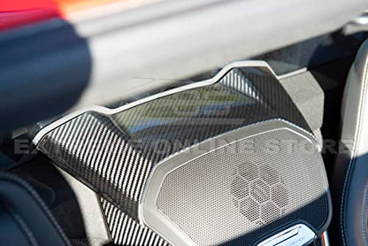 Replacement For 2020-Present Corvette C8 Coupe Models | GM Factory Style CARBON FIBER Interior Console Waterfall Upper Speaker Grille Cover