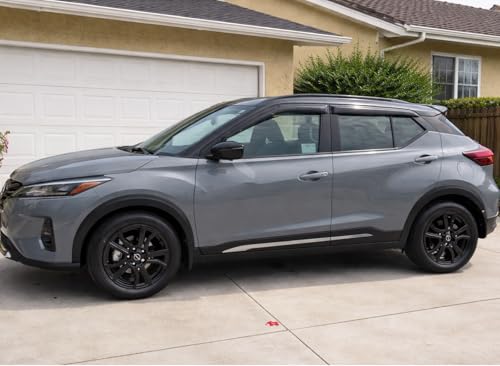 2018-2024 Tape-On Rain Guards for Nissan Kicks Side Window Visor Deflectors Extra Thick Vent Shades 2019 2020 2021 2022 2023 - size: For Nissan Kicks 2018-2024