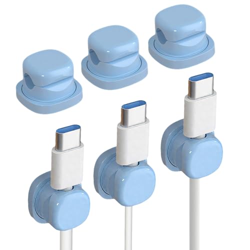 Cord Organizer Holder, 2025 New Desk Cable Management, Cable Clips Organize Phone Charging Cords Holder Organizer Neatly for Home Office Car Desk Nightstand (Blue, 6 Pack) - color: Blue, size: 6 Pack