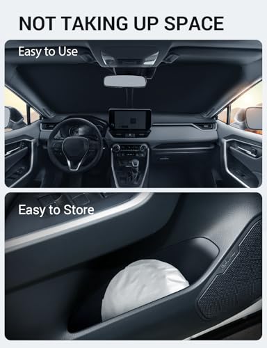 Proadsy Windshield Sun Shade for GMC Sierra 1500 2500 3500 2019-2026 4-Layer Foldable Front Sunshade Protector Sun Visor Blocks UV Rays Keep Car Cooler - size: GMC Sierra 1500 2500 3500 2019-2025