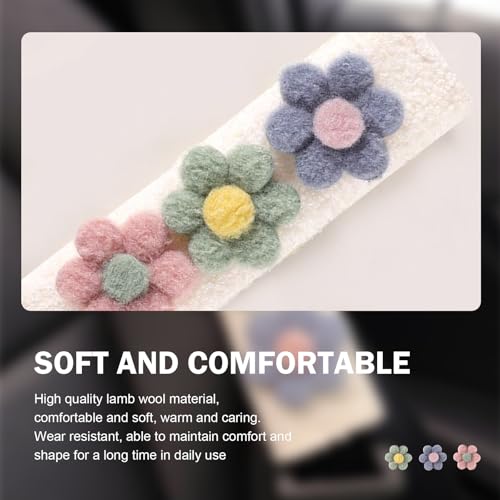 2 PCS Car Seat Belt Cover Pads & Tissue Box Set, Cute Flower Safety Seatbelt Covers Cushion, 9.4" x 2.5" Soft Plush Shoulder Strap Protector, Universal Seat Belt Cover for Adults and Kids - size: 2 Pcs Car Seat Belt Cover Pads & Tissue Box Set
