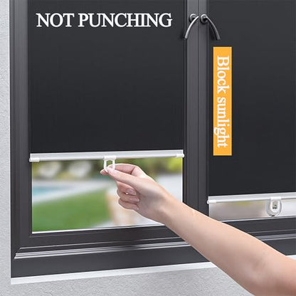 No Drilling Retractable Roller Window Shades (2 Pack), Suction Cups Window Shade Removable Blackout Window Cover Easy to Install for Living Room Bedroom Car Window Office Bathroom (15.7"x49") - size: 15.7"x49"