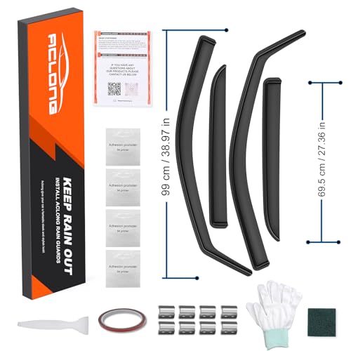 in-Channel Rain Guards Compatible with 2009-2018 Dodge RAM 1500 Crew Cab, Durable Side Windows Rain Guard, 2016 Ram 1500 Wind Deflectors Black 4PCS - size: 2009-2018 RAM 1500 Crew Cab (In-Channel)