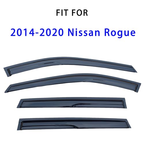 Window Visors for 2014-2020 Nissan Rogue, Outside Mount Tape-On Rain Guards, 4-Piece Set Vent Shade Deflectors - size: For Nissan Rogue 2014-2020