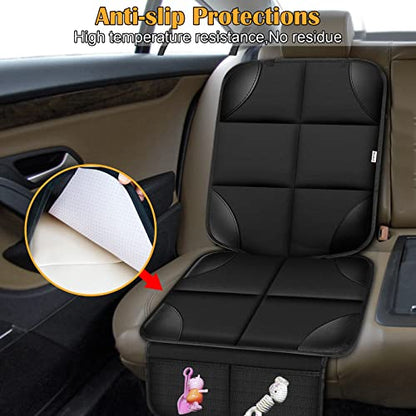 Meolsaek Car Seat Protector for Child Car Seat, Durable 600D Fabric Waterproof Car Seat Cover with Thick Pad Non-Slip Backing，No Imprints (Black 1pc) - color: Black 1pc