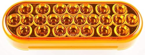 All Star Truck Parts 6" Oval LED Recessed Amber Strobe Light, 24 LED DOT/SAE Approved & Marked, Waterproof, Super Bright High Powered Strobe for Towing (2PC Without Grommet) - size: 2pc Without Grommet