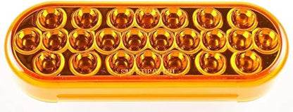 All Star Truck Parts 6" Oval LED Recessed Amber Strobe Light, 24 LED DOT/SAE Approved & Marked, Waterproof, Super Bright High Powered Strobe for Towing (2PC Without Grommet) - size: 2pc Without Grommet