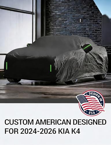Proadsy Car Cover Custom Fit for 2024 2025 2026 Kia K4, Waterproof All Weather for Automobiles, Full Exterior Cover Rain Snow Sun Protector Indoor Outdoor Car Cover - size: Kia K4