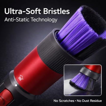 Self-Cleaning Soft Dust Brush Attachment Compatible with Dyson V7, V8, V10, V11, V15 – Scratch-Free Bristles for Delicate Surfaces – Premium Dusting Tool for Home and Car Cleaning - style: Scratch-Free Dusting