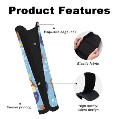 2Pcs Soft Auto Seat Belt Cover Pad Cartoon Mermaid Colorful Car Seatbelt Shoulder Cushion for Comfortable Driving, Compatible with All Cars' Seatbelt and Backpack Straps - color: Mermaid