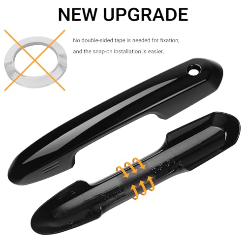 Car Door Handle Cover Protector Compatible with Toyota 2019-2025 RAV4 & 2020-2025 Highlander Hybrid (Include HEV) Accessories Glossy Black ABS Material - color: RAV4/Highlander