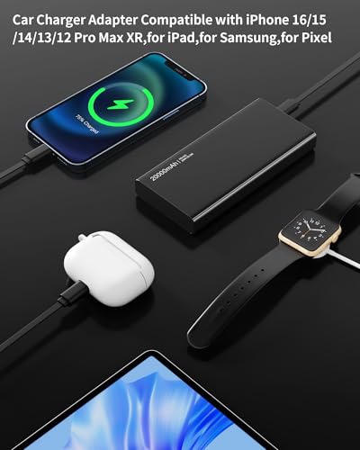 Retractable Car Charger, 4 in 1 Fast Charging Car Charger USB-C & USB-A Compatible with iPhone 16/15/14/13/12/11/X,Galaxy,Pixel - color: grey(standard gray)