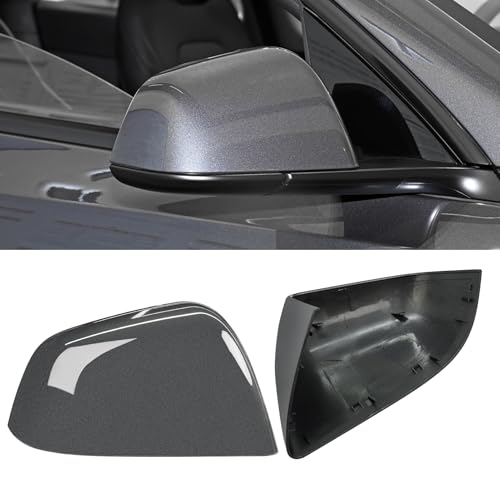 Jaronx Compatible with Tesla Model Y Side Mirror Cover 2020 2021 2022 2023, Rearview Door Wing Mirror Cover Cap Replacement for Tesla Model Y Accessories (Grey, Right) - color: Grey, size: Right