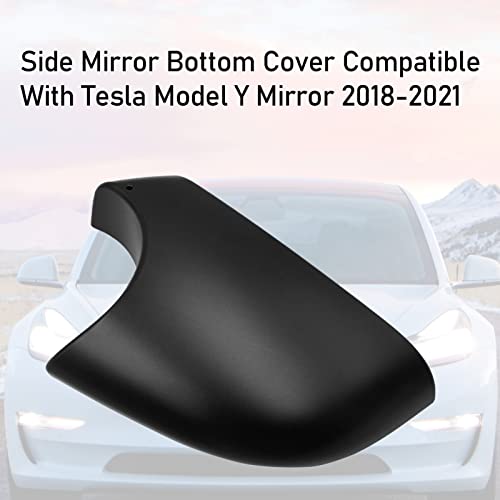 Jaronx Compatible with Tesla Model Y Mirror Bottom Cover 2018-2025, Right Passenger Side Rearview Mirror Lower Base Trim Base Cover Replacement for Tesla Model Y Accessories (Right) - size: Right Side Black, style: Model Y