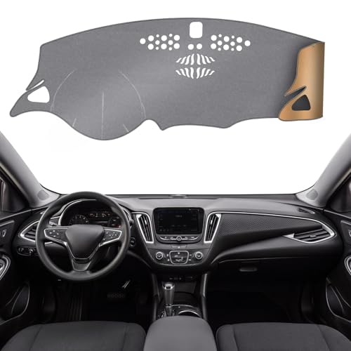 Dashboard Cover Dash Mat Fit for Chevy Malibu 2023-2016 (Without HUD Models),Car Dash Board Mat Anti-Glare Carpet,Non-Slip Pad Sunshield Protector (Grey) - color: Gray, size: Fit 16-23 Malibu