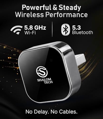 Wireless CarPlay Adapter Compatible with Apple and Android, 2 in 1 Wired to Wireless Adapter, 5.8GHz WiFi, Bluetooth 5.3, Plug and Play for Factory Wired CarPlay Cars - 2026 (Dark Grey) - color: Dark Grey