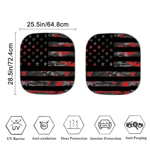 American Flag Car Front Windows Sunshade 2 Pieces Automotive Windshield Sunshade Universal Car Sunshade Visor Protector for Sedans SUV Van - color: American Flag Camouflage
