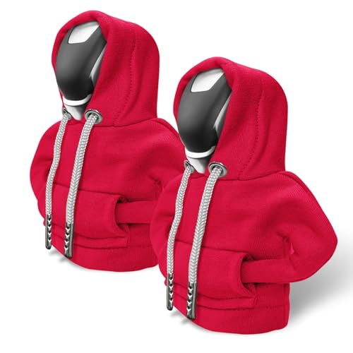 Gear Shift Hoodie, Gear Shift Cover, Funny Car Gear Shift Cover, Automotive Interior Cute Gadgets, Automotive Interior Accessories and Decoration (Red-2PCS) - color: Red-2PCS