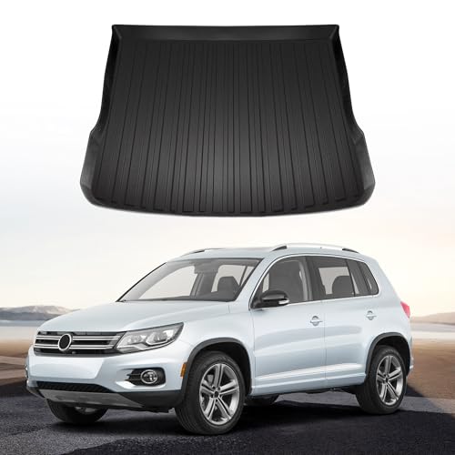 Premium Cargo Liner for Volkswagen Tiguan 2009-2017 - 100% Protection - Custom Fit Car Trunk Mat - All-Season Black Cargo Mat - 3D Shaped Laser Measured Trunk Liners for Volkswagen Tiguan