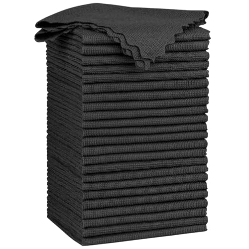 Orighty Black Microfiber Cleaning Cloth, 24 Pack Highly Absorbent Cleaning Rags, Microfiber Towels for Cars, Household Cleaning Supplies, Reusable Lint Free Cloths for House, Kitchen, 12 x12 inch - color: Black, size: 24 Pack