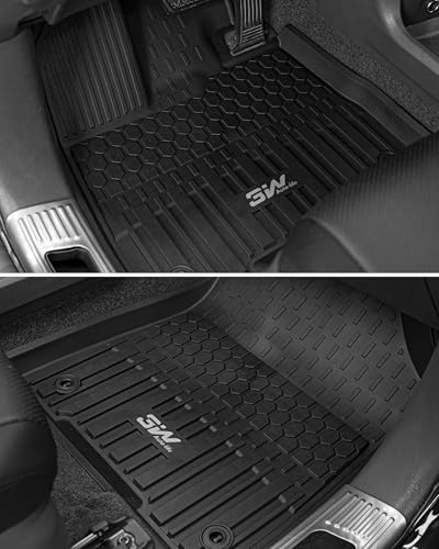 3W Floor Mats for Toyota Sienna 2021-2026 8 Seat LE/XLE, TPE All Weather Custom Fit Floor Liner for Toyota Sienna 1st, 2nd and 3rd Row, Black (Only for 8 Passenger) - size: 1. Toyota Sienna 8 Seat|21-26|floor Mats