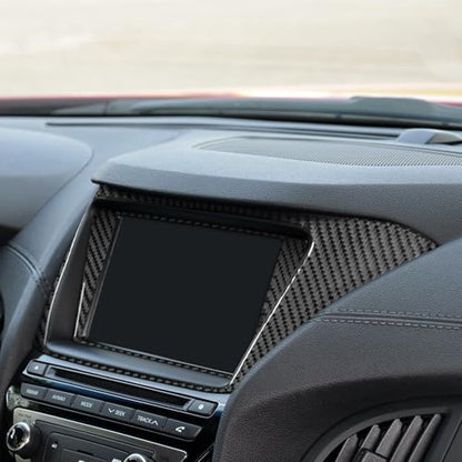 Car Center Console Navigation Display Trim Stickers Decals Compatible with Hyundai Genesis Coupe 2013 2014 2015 2016 Real Carbon Fiber Interior Accessories - color: Gps Screen