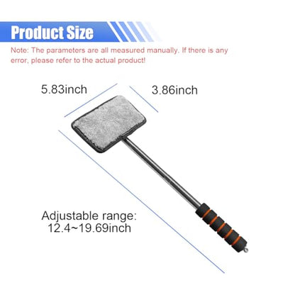 Car Windshield Cleaner Tool, Retractable Rearview Mirror Brush with Extendable Handle, Microfiber Window Washing Pad, Portable Auto Glass Wiper for Car Home Office(Black) - color: Black
