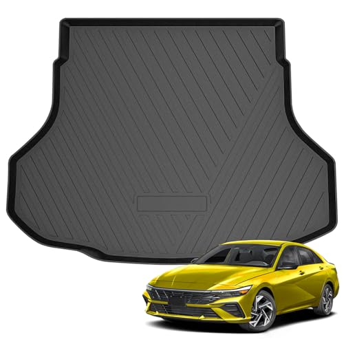 KUST Trunk Cargo Mat for Hyundai Elantra 2021-2025 2026, TPE Rubber Cargo Liner Rear Trunk Liner for Elantra Accessories All Weather Protection High Side - size: For 2021-2026 Elantra | Trunk Mat