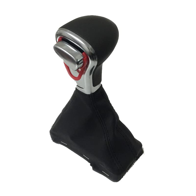 Automatic Left Hand Drive LHD Car Gear Shift Knob Gaitor Boot Cover Leather for Audi A6 C6 A3 8P A4 B8 A5 Q5 (Gear knob) - style: gear knob
