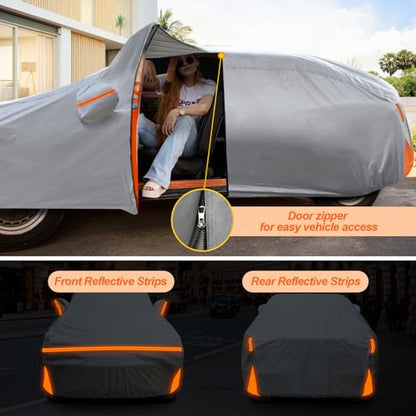 Car Cover for 2009-2026 Audi Q5/SQ5, Waterproof Custom-fit All Weather Sun Rain UV Dust Snow Protection Outdoor Q5 Full Car Cover with Door Zipper and Cotton Lining-Gray - size: Q5 Cover